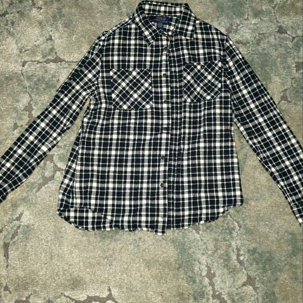 Boys Polo flannel shirt, size Large